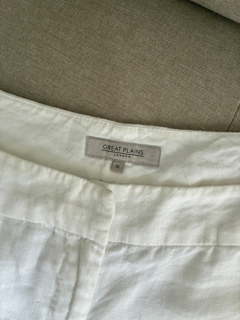 Spodnie białe 100% len Great Plains London