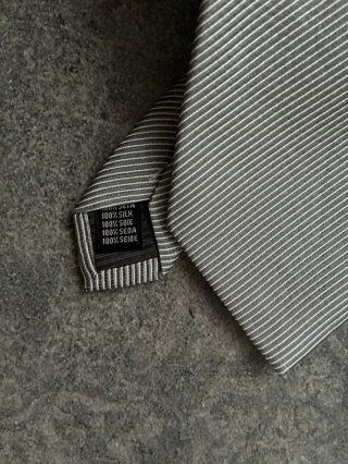 Szary krawat 100% jedwab